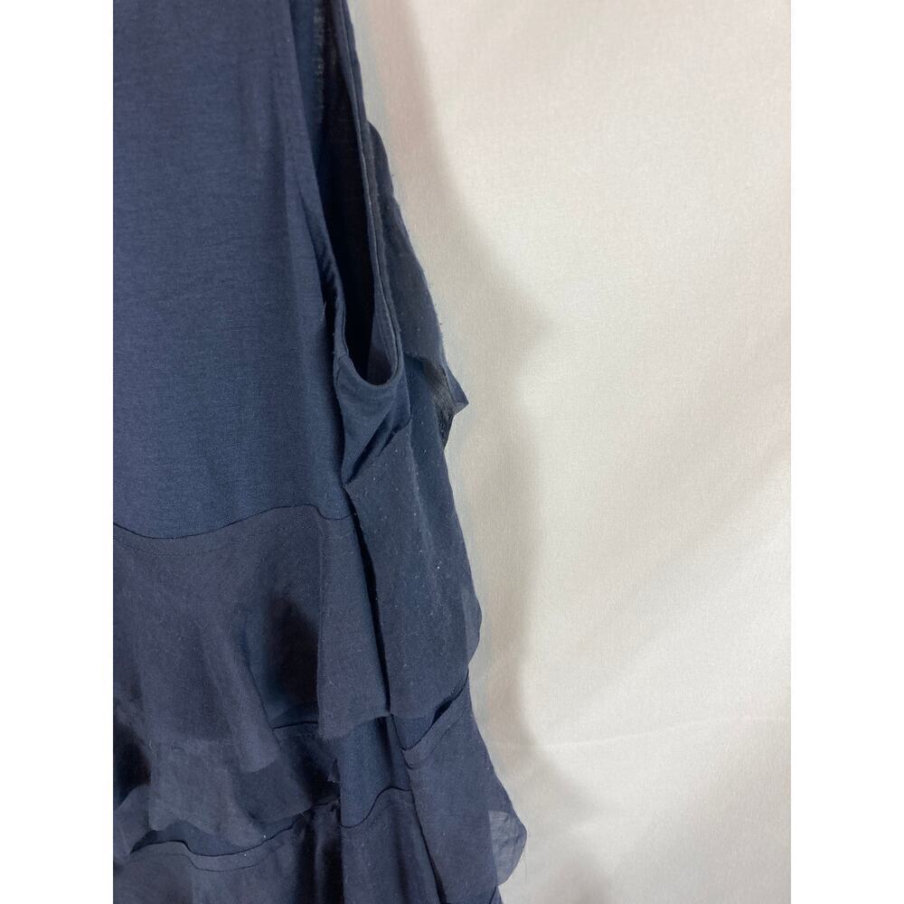 LOFT Ruffle Front V Neck Sleeveless Blue Dress Size 6 - Picture 5 of 6